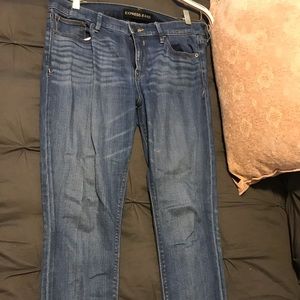 Express frayed cuff jeans